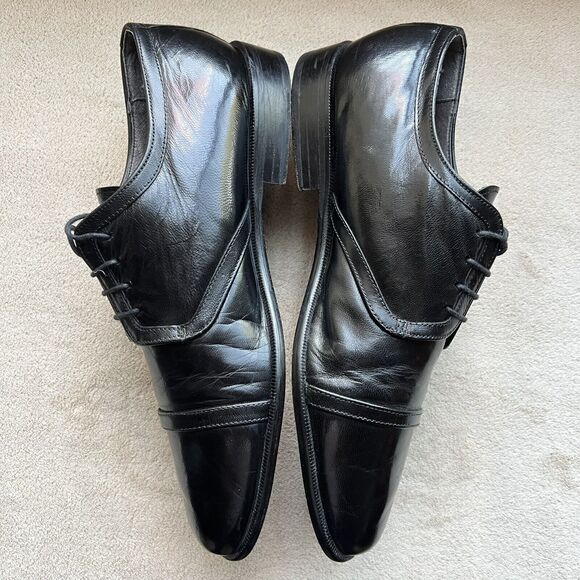 Claudio De Lorena Black Leather Cap Toe‎ Lace Up Oxford Dress Shoes EU 40 US 10 main image 5